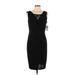 London Times Cocktail Dress - Party Scoop Neck Sleeveless: Black Solid Dresses - Women's Size 10