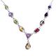 SILCASA Multicolor Gemstones Lavalier Necklace for Women Handmade Custom Jewelry Party Gift for Her 19"