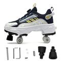 Unisex Children's Multifunctional Deformation Roller Skates Automatic Walking Skate Double Row Adjustable Four Rounds Skating Shoes Fashion Sports Shoes,43