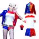 Kitimi Harley Quinn Costume Children Women Suicide Squad Halloween Costume Children Adults Superhero Cosplay Costume Girls with Gloves Jacket T-Shirt Shorts Necklace Bat Halloween Carnival Cosplay
