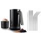 Salter COMBO-9005 Chocolatier Hot Chocolate Maker - with 8 Metal Drinking Straws, 4-in-1 Automatic Milk Frother, Hot & Cold Milk Heater/Foamer, 240ml/115ml, 500W, Cordless, Coffee, Latte, Cappuccino