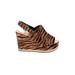 Dolce Vita Wedges: Tan Zebra Print Shoes - Women's Size 7 - Peep Toe