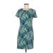 Old Navy Casual Dress - Shift Scoop Neck Short sleeves: Green Dresses - Women's Size Medium