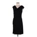 RN Studio By Ronni Nicole Casual Dress - Sheath Cowl Neck Short sleeves: Black Print Dresses - Women's Size Medium