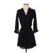 T. Babaton Casual Dress - Mini V-Neck 3/4 sleeves: Black Solid Dresses - Women's Size 2X-Small