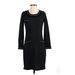 Calvin Klein Cocktail Dress - Sweater Dress: Black Tweed Dresses - Women's Size Small