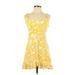 Faithfull the Brand Casual Dress - A-Line: Yellow Floral Dresses - Women's Size X-Small