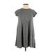 Soprano Casual Dress - Mini Crew Neck Short sleeves: Gray Dresses - Women's Size X-Small