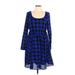 Torrid Casual Dress Scoop Neck Long sleeves: Blue Dresses - Women's Size Large Plus