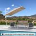 Arlmont & Co. Rosinski Outdoor White Pole 96" Square Offset Cantilever Umbrella in Brown | 96 H x 96 W x 96 D in | Wayfair