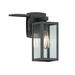 17 Stories Matte Outdoor Wall Lantern Sconce w/ GFCI Outlet Glass/Metal in Black | 12.8 H x 5 W x 8 D in | Wayfair 9E46E0D583774D13B5EB401530472F5A
