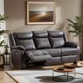 Ebern Designs Iftu 71.65"Wide Classic Soft & Breathable Vegan Manual Reclining Sofa Faux in Brown | 39.37 H x 71.65 W x 37.4 D in | Wayfair