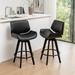 George Oliver Kioko Swivel 26" Counter Stool Wood/Upholstered/Leather in Black | 38.38 H x 20.07 W x 20.07 D in | Wayfair