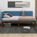 Ebern Designs Zekial Upholstered Panel Bed Metal in Blue | 30 H x 40 W x 75 D in | Wayfair A7DB03E28CC24F34A7847265BDE73816