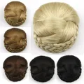 Clips à cheveux tressés synthétiques pour femmes faux chignon accessoires capillaires vêtements