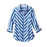 Draper's & Damon's Women's 3/4 Sleeve Bias Stripe Shirt - Blue - PXL - Petite