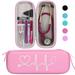 BOVKE Travel Carrying Case Compatible With 3M Littmann Classic III Lightweight II S.E MDF Acoustica Deluxe Stethoscope Extra Room for Medical Scissors EMT Trauma Shears and LED Penlight Pearl Pink