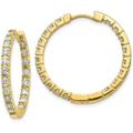 Solid 14k Yellow Gold Diamond Hinged Hoops Mountings - 27mm no stones included