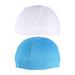 2Pcs Skull Quick Dry Sports Sweat Beanie High Elasticity Cycling Caps Headband Sweatband for Man Woman (White and Sky Blue)