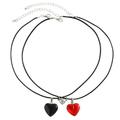 TRINGKY 4Pcs Personalized Heart Necklace Magnet Matching Choker for Boyfriend Girlfriend