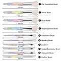 10pcs Glitter Crystal Makeup Brushes Powder Blush Colorful Beauty Brush Set Tool