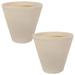 15.5" Walter Dual-Wall Polyresin Planters Beige Set of 2