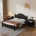 3 Pieces Bedroom Sets Full Solid Wood Platform Bed with 2 Nightstands