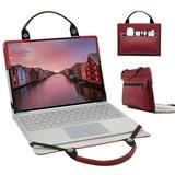 Lenovo Flex 4 11 Laptop Sleeve Leather Laptop Case for Lenovo Flex 4 11 with Accessories Bag Handle (Red)