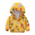 Toddler Cartoon Print Zip Jacket Hooded Trench Lightweight Rain Jacket Light Windbreaker 2-7 Years