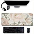 Simple Elegant Pale Flower Desk Mat Desk Pad Large Gaming Mouse Pad E-Sports Office Keyboard Pad Computer Mouse Non-Slip Computer Mat Gift For Boyfriend/Girlfriend