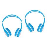 2pcs Wired Headphones Heavy Bass Kids Headset 3.5mm Earphone Wire Control Earphone for MP3 Player Smartphone (Blue)