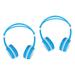 2pcs Wired Headphones Heavy Bass Kids Headset 3.5mm Earphone Wire Control Earphone for MP3 Player Smartphone (Blue)