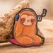 Musical Sloth,'Hand-Painted Whimsical Musical Sloth Pinewood Magnet'