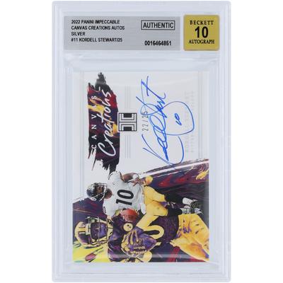 Kordell Stewart Pittsburgh Steelers Autographed 2022 Panini Impeccable Canvas Creations #CC-KST #22/25 BGS Authenticated Auto 10 Card