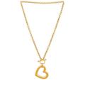 Amber Sceats Oversized Heart Chain Necklace in Metallic Gold.