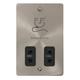 Click Scolmore Define Brushed Steel 2 Gang Shaver Socket With Black - FPBS100BK