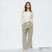 Women's Linen Blend Easy Pants | Green | Large | UNIQLO US
