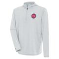 Men's Antigua Heather Gray Detroit Pistons Tidy Quarter-Zip Lightweight Pullover Top