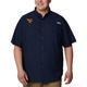 Men's Columbia Navy West Virginia Mountaineers Big & Tall Tamiami Omni-Shade Button-Down Shirt