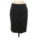 Ann Taylor Casual Pencil Skirt Knee Length: Black Solid Bottoms - Women's Size 10
