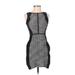 Ann Taylor LOFT Casual Dress - Bodycon High Neck Sleeveless: Gray Color Block Dresses - Women's Size 0 Petite