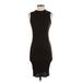 Forever 21 Casual Dress - Bodycon High Neck Sleeveless: Black Solid Dresses - Women's Size Small