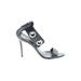 Giuseppe Zanotti Heels: Slip-on Stilleto Cocktail Party Gray Print Shoes - Women's Size 38.5 - Open Toe