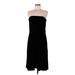 Ann Taylor Casual Dress - Party Open Neckline Sleeveless: Black Print Dresses - Women's Size 8