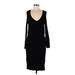 Torrid Casual Dress - Sheath Plunge 3/4 sleeves: Black Print Dresses - New - Women's Size Medium Plus