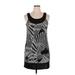 J.F.W. Just For Wraps Casual Dress - Mini Scoop Neck Sleeveless: Gray Color Block Dresses - Women's Size X-Large