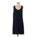 J.Crew Factory Store Casual Dress - Shift Scoop Neck Sleeveless: Blue Print Dresses - Women's Size 4