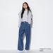 Women's Drapey Denim Pleated Pants | Blue | Large | UNIQLO US