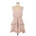 Saint + Secrets Casual Dress - Mini Plunge Sleeveless: Pink Dresses - Women's Size Medium