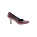 Circa Joan & David Heels: Burgundy Print Shoes - Women's Size 8 - Round Toe